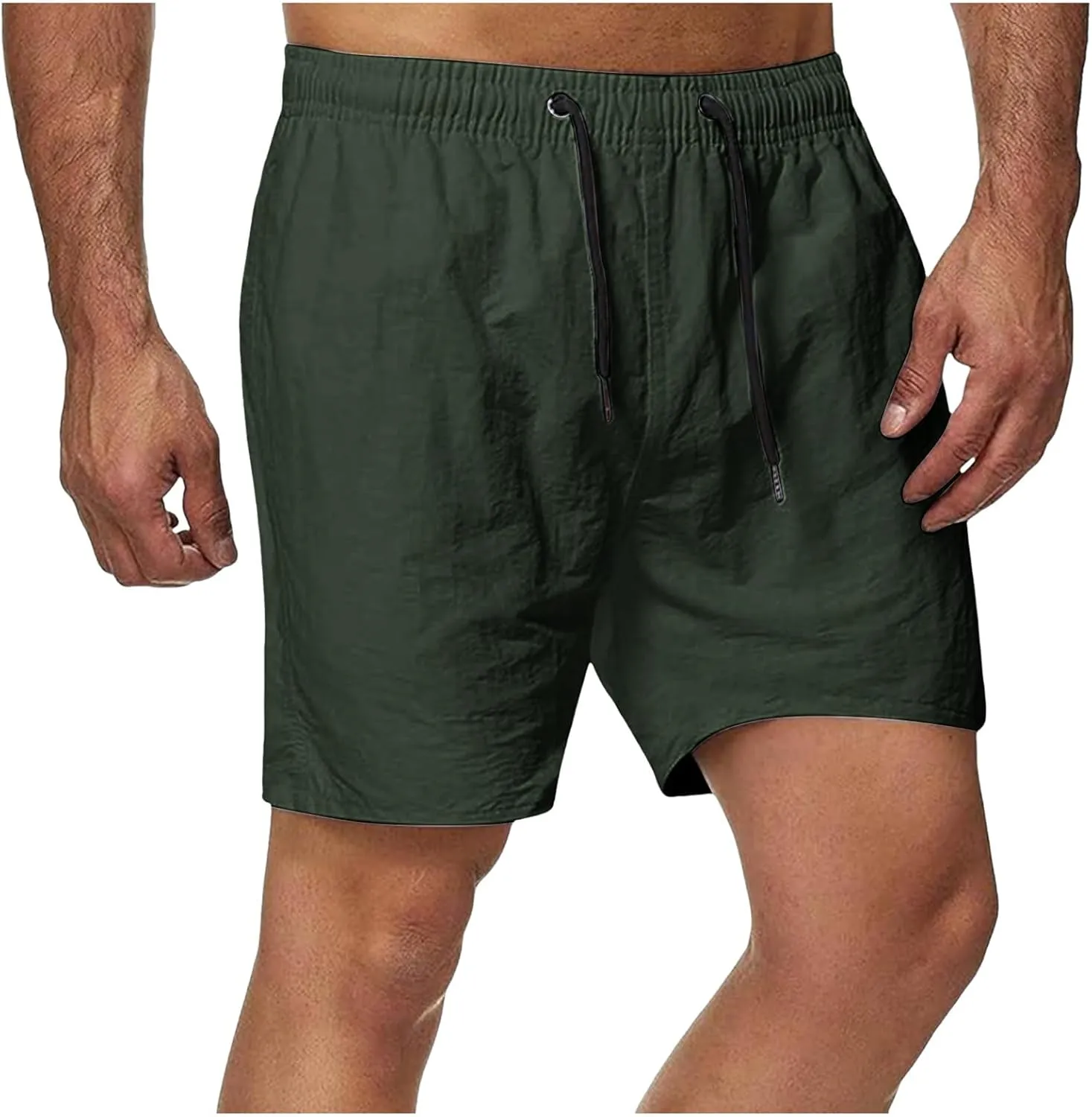 2024 Men's Camo Shorts, Camo Workout Shorts, Casual Shorts Cotton Drawstring Summer Beach Stretch Shorts with Pockets