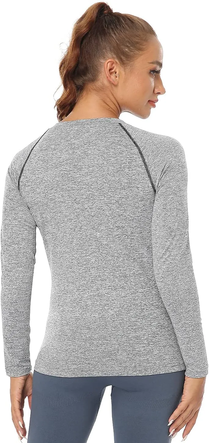 3-4 Pack Dry Fit Long Sleeve Tshirt for Women Moisture Wicking Long Sleeve Tee Outdoor Compression Running Workout Tops