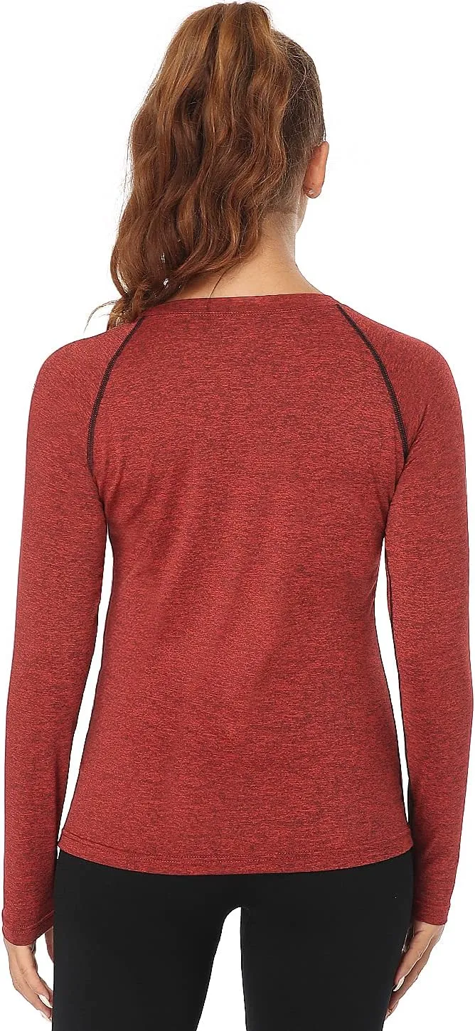 3-4 Pack Dry Fit Long Sleeve Tshirt for Women Moisture Wicking Long Sleeve Tee Outdoor Compression Running Workout Tops
