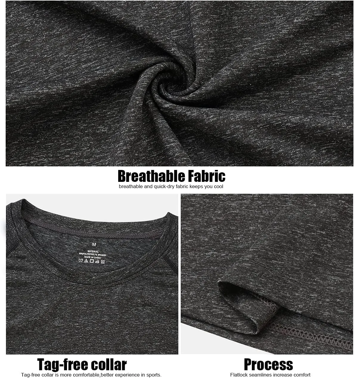 3-4 Pack Dry Fit Long Sleeve Tshirt for Women Moisture Wicking Long Sleeve Tee Outdoor Compression Running Workout Tops