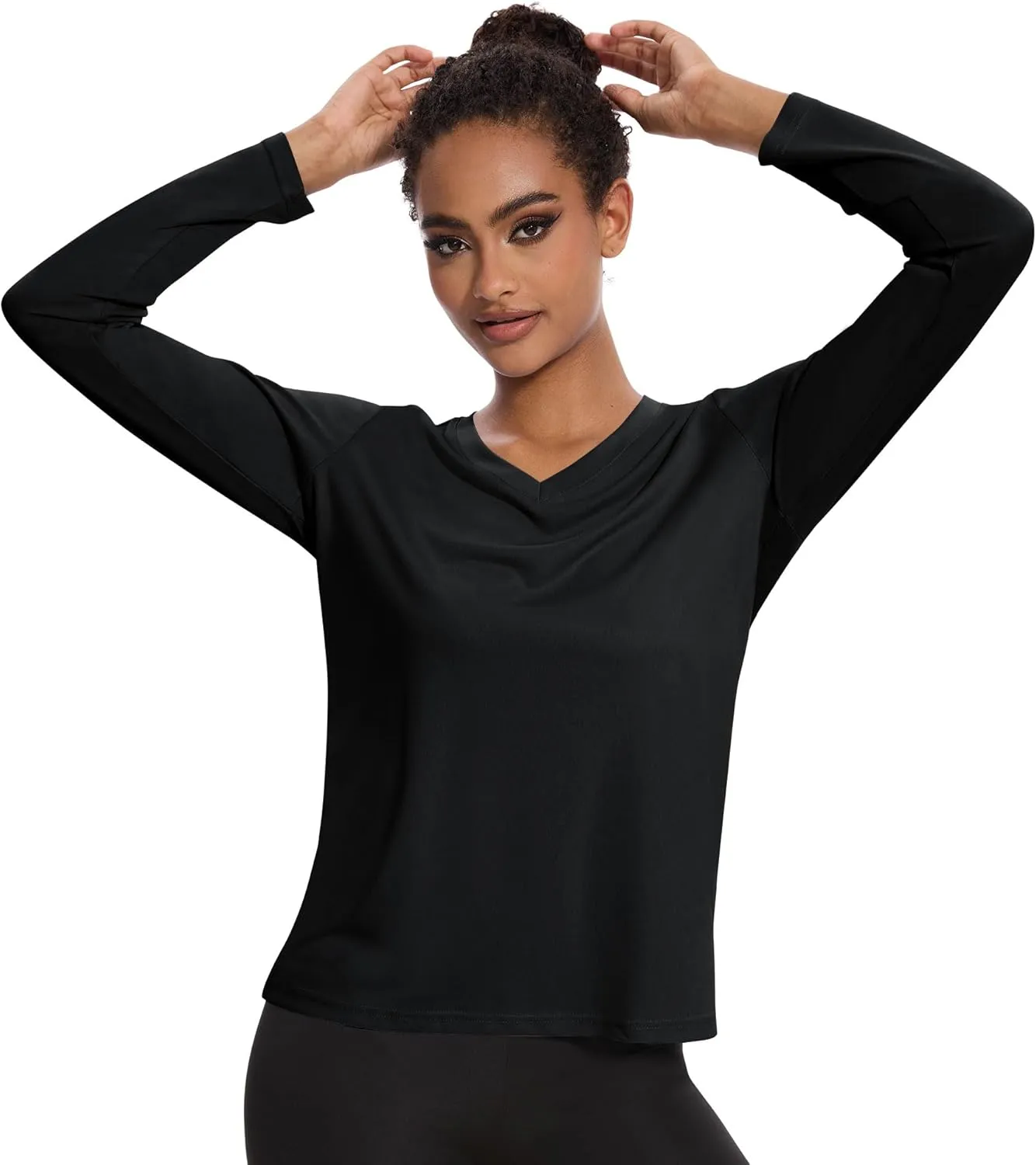 4-7 Pack Long Sleeve Shirts for Women,Moisture Wicking Shirts Long Sleeve Workout Tops for Women V Neck Hiking T-Shirts