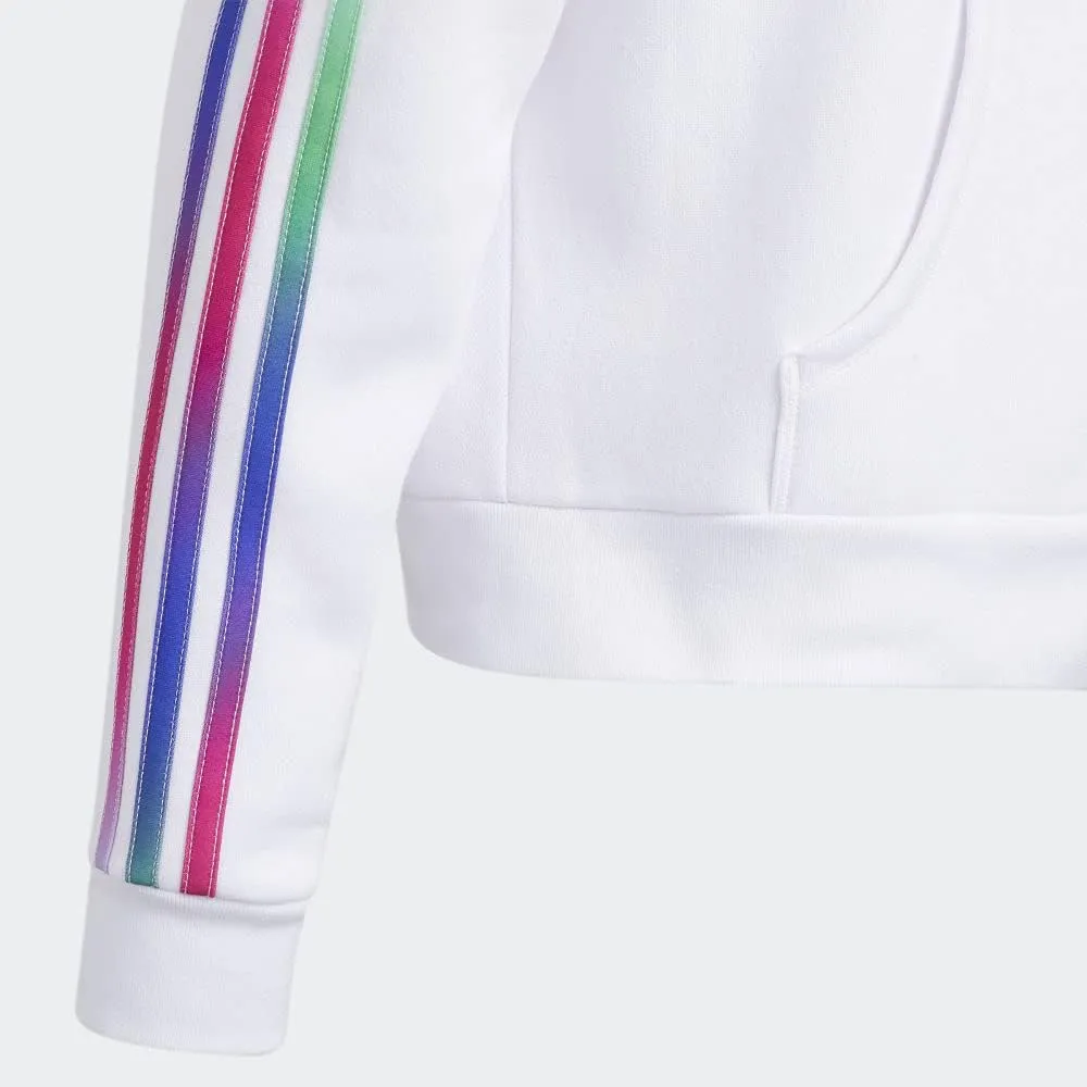 adidas Girls' Multicolor 3-Stripes Fleece Pullover Hoodie