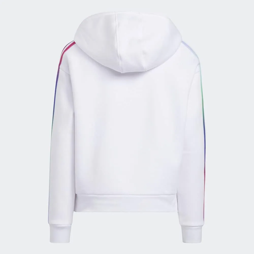 adidas Girls' Multicolor 3-Stripes Fleece Pullover Hoodie