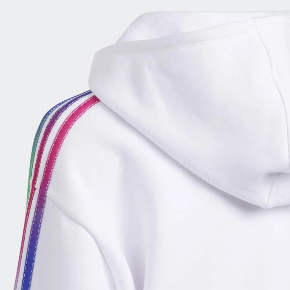 adidas Girls' Multicolor 3-Stripes Fleece Pullover Hoodie