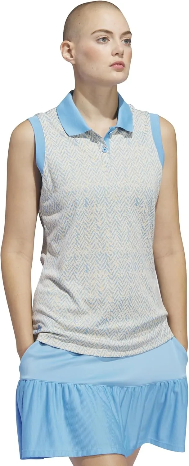 adidas Women's Ultimate365 Jacquard Sleeveless Polo Shirt