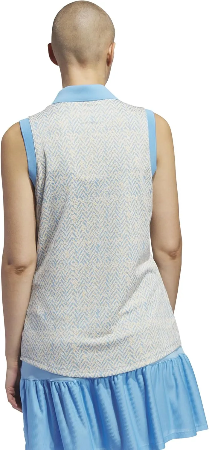 adidas Women's Ultimate365 Jacquard Sleeveless Polo Shirt