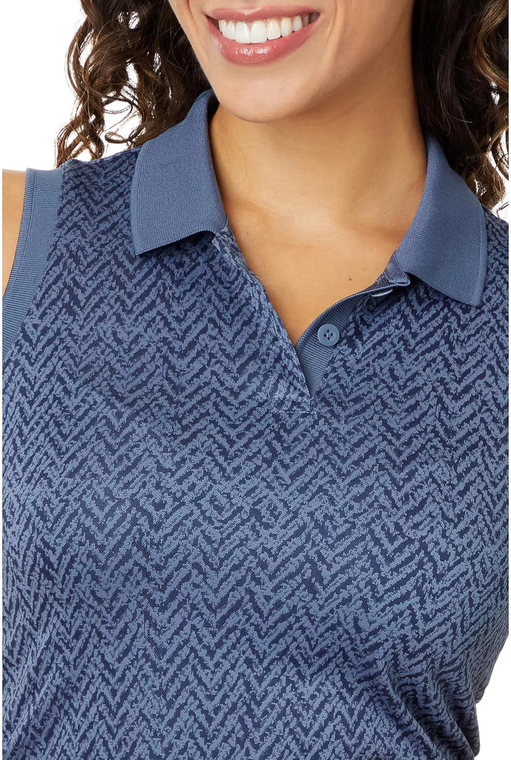 adidas Women's Ultimate365 Jacquard Sleeveless Polo Shirt