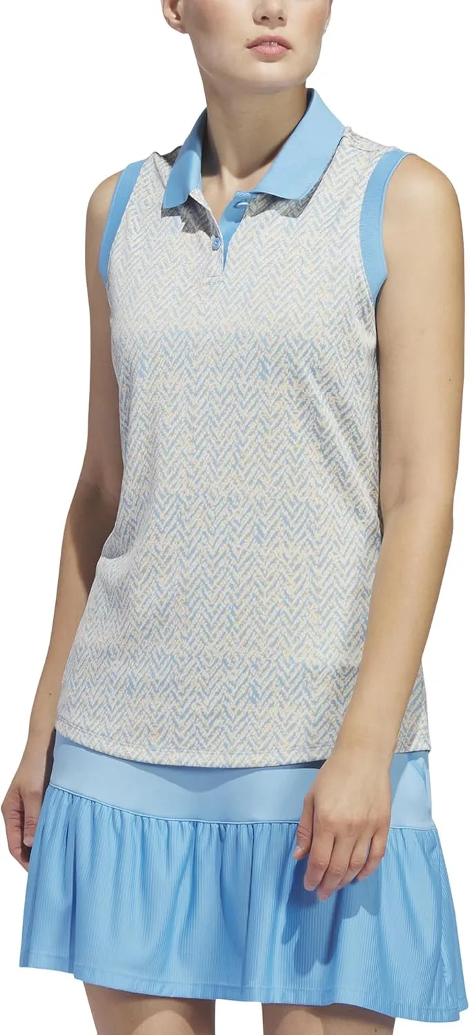 adidas Women's Ultimate365 Jacquard Sleeveless Polo Shirt