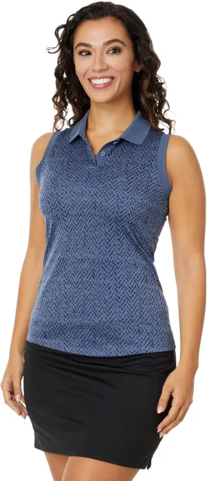 adidas Women's Ultimate365 Jacquard Sleeveless Polo Shirt