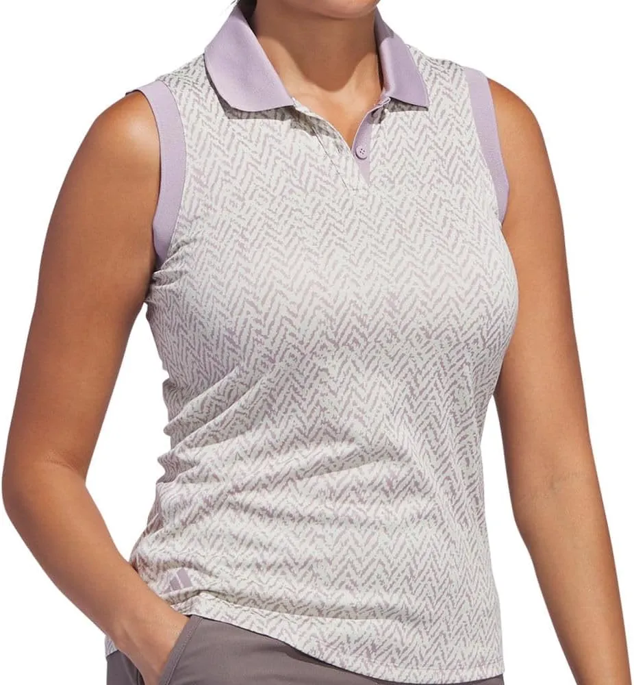 adidas Women's Ultimate365 Jacquard Sleeveless Polo Shirt