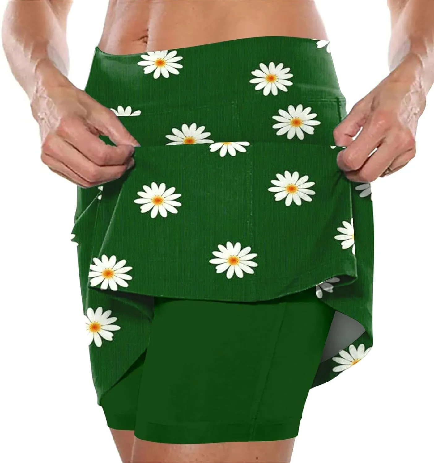 aihihe Golf Skirts for Women Tummy Control Pleated Padded Bike Shorts Women 5 inch Inseam Plus Size Pleated Skorts for Women
