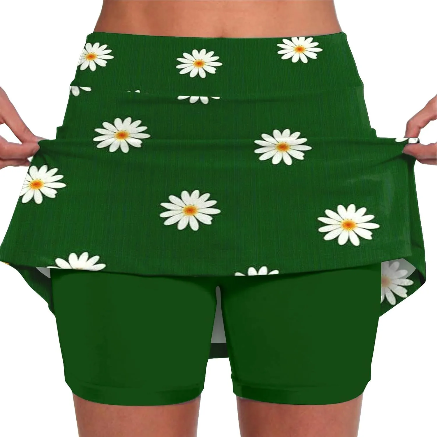 aihihe Golf Skirts for Women Tummy Control Pleated Padded Bike Shorts Women 5 inch Inseam Plus Size Pleated Skorts for Women