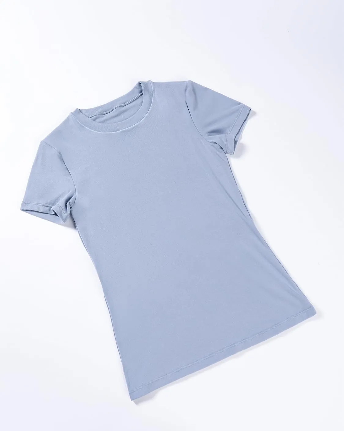 AUROLA Everyday Fitted T-Shirt for Women,Crew Neck Basic Short Sleeves T ShirtCrop Tops Modal Slim Fit Tee