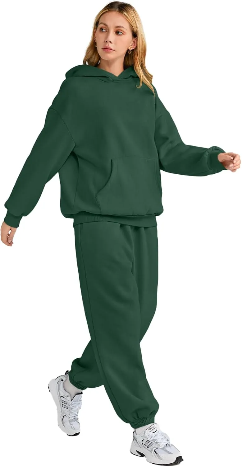 AUTOMET Womens 2 Piece Outfits Lounge Hoodie Sweatsuit Sets Oversized Sweatshirt Baggy Fall Fashion Sweatpants with Pockets
