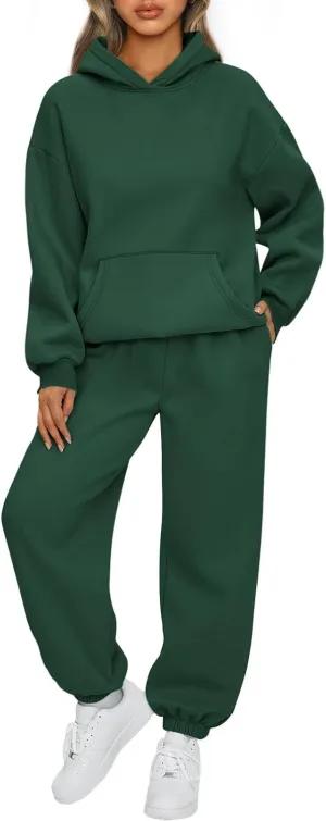 AUTOMET Womens 2 Piece Outfits Lounge Hoodie Sweatsuit Sets Oversized Sweatshirt Baggy Fall Fashion Sweatpants with Pockets