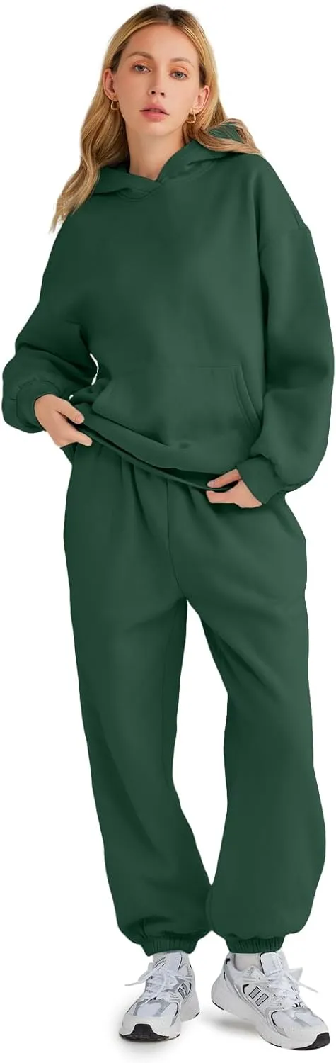 AUTOMET Womens 2 Piece Outfits Lounge Hoodie Sweatsuit Sets Oversized Sweatshirt Baggy Fall Fashion Sweatpants with Pockets