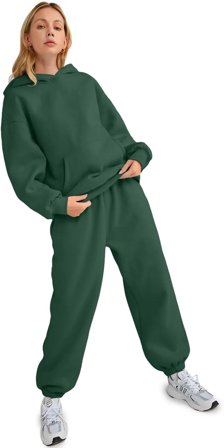 AUTOMET Womens 2 Piece Outfits Lounge Hoodie Sweatsuit Sets Oversized Sweatshirt Baggy Fall Fashion Sweatpants with Pockets