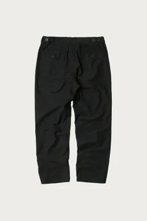 Back Satin Fatigue Pants - Black