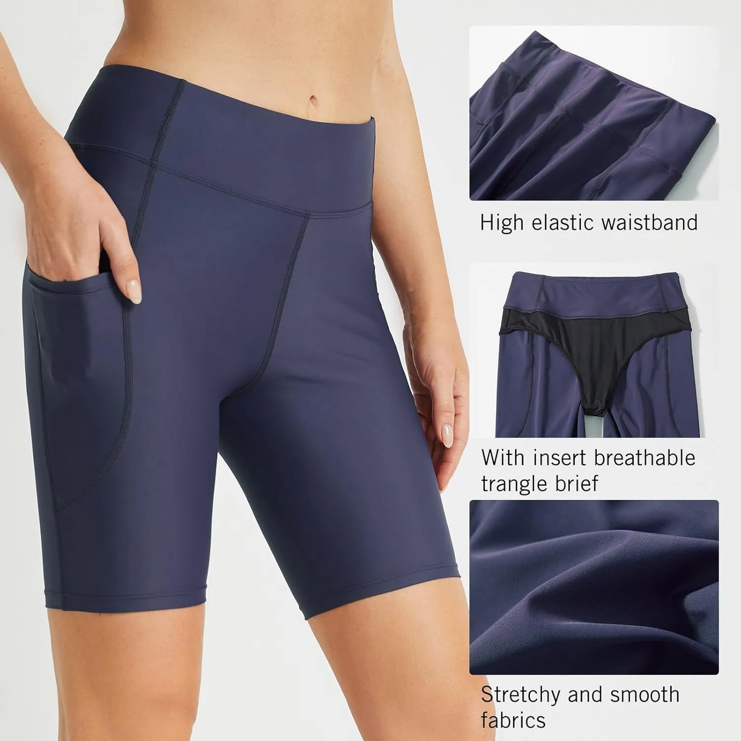 baleaf Women's 3"/5"/6"/8" High Waisted Swim Shorts Tummy Control Swimsuits Bottoms Modest Board Shorts UPF 50 
