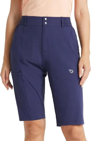 baleaf Women's Bermuda Long Shorts 13" Golf Shorts Knee Length Hiking Quick Dry High Waist Stretch Water Resistant