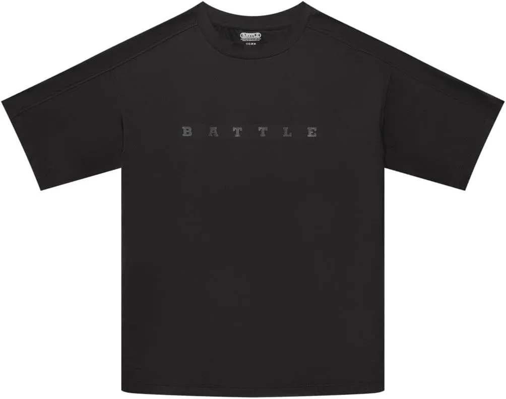 Battle Sports Athletic Training Oversized Fly T-Shirt, Quick-Dry Fabric, Split Hem, Four-Way Stretch
