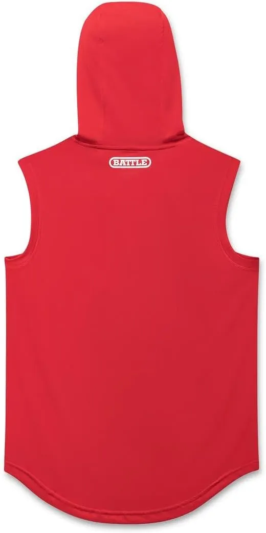 Battle Sports Sleeveless Light Action Workout Hoodie - Raglan Cut Sleeveless Hoodie for Youth