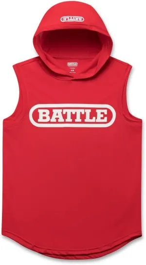 Battle Sports Sleeveless Light Action Workout Hoodie - Raglan Cut Sleeveless Hoodie for Youth