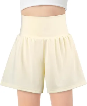 BIG ELEPHANT Girls Swim Shorts, Kids Athletic Butterfly Short with Safety Liner, Youth Active Flowy Shorts