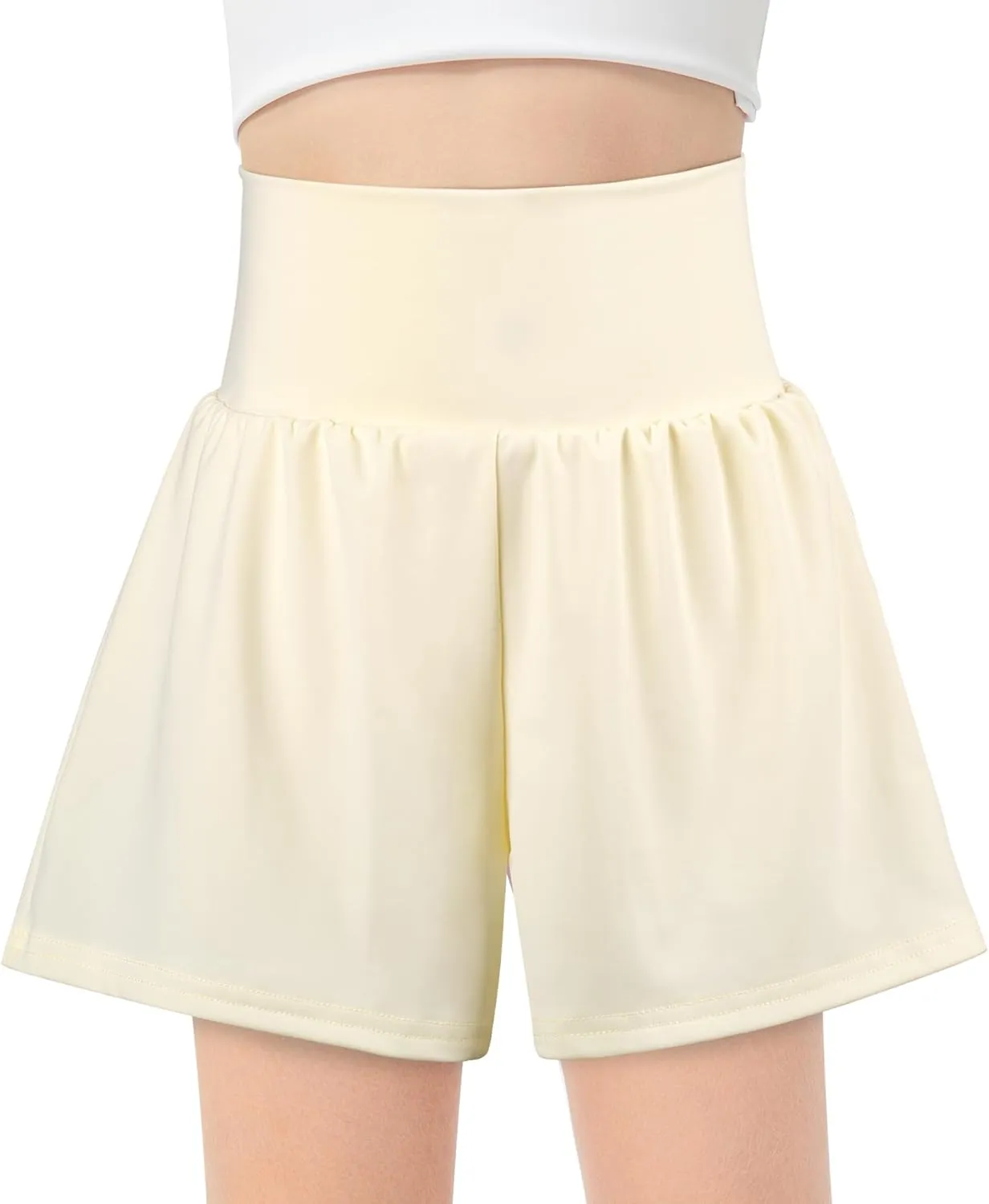 BIG ELEPHANT Girls Swim Shorts, Kids Athletic Butterfly Short with Safety Liner, Youth Active Flowy Shorts
