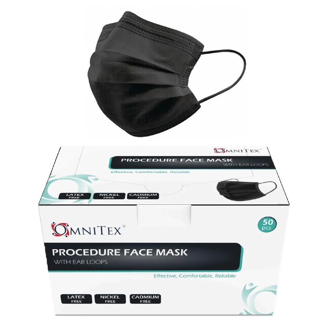Black Type IIR Front of House Face Masks (Pack of 50) - DF589
