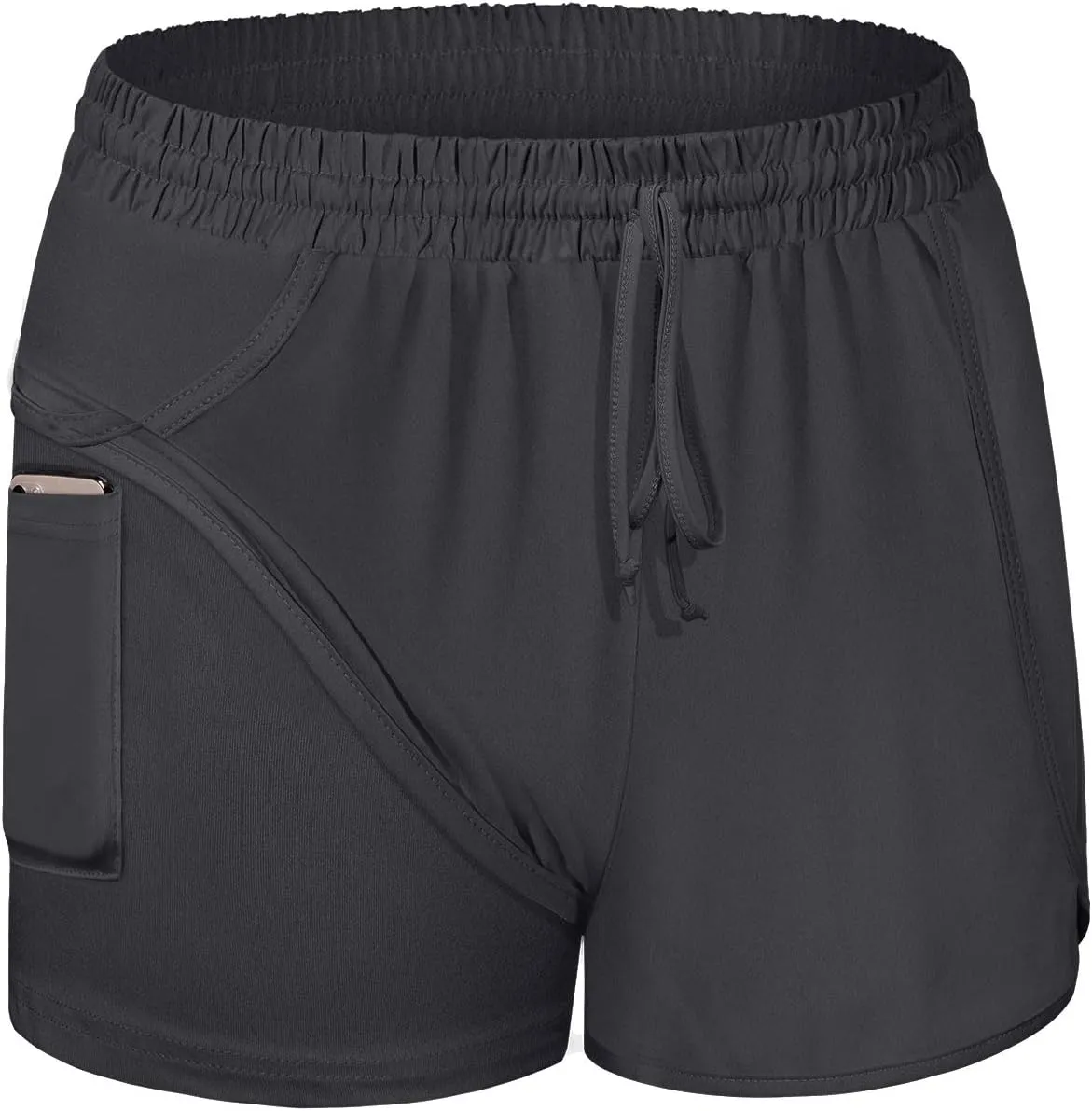 BLEVONH Women Yoga Running Shorts 2 in 1 Workout Athletic Shorts with Pockets S-3XL