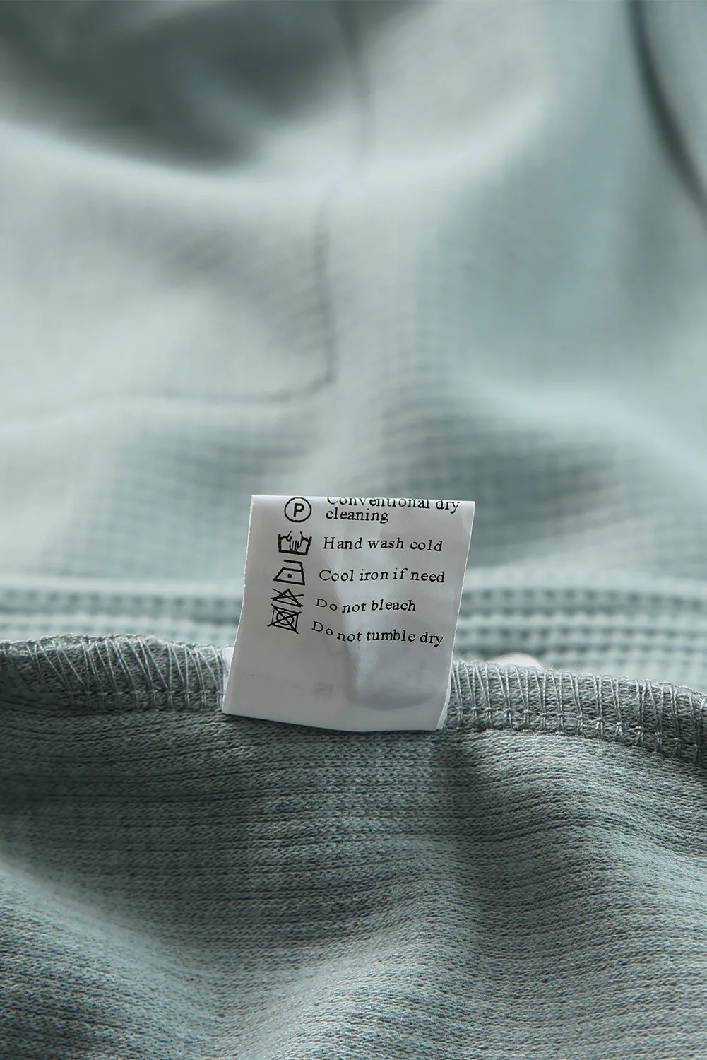 Blue Waffle Knit Buttons Cropped Jacket