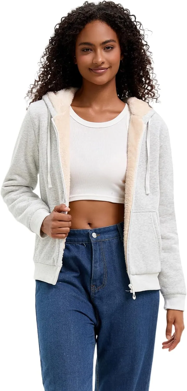 Bumeex Women' Sweatshirt,Sherpa-Lined Hoodie