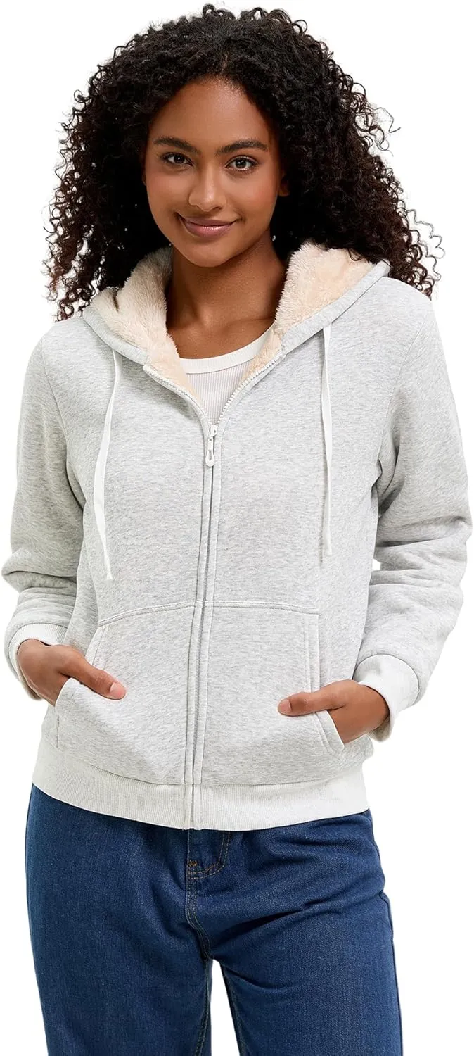 Bumeex Women' Sweatshirt,Sherpa-Lined Hoodie