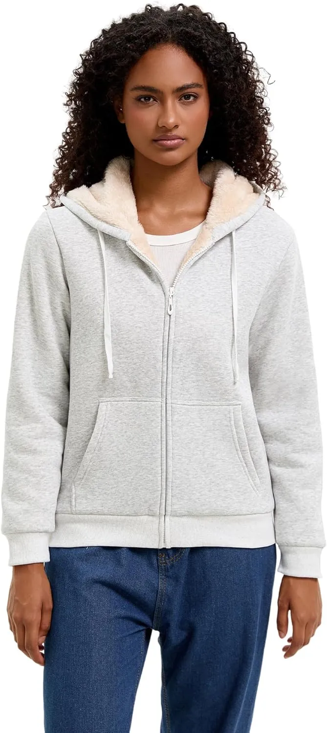 Bumeex Women' Sweatshirt,Sherpa-Lined Hoodie