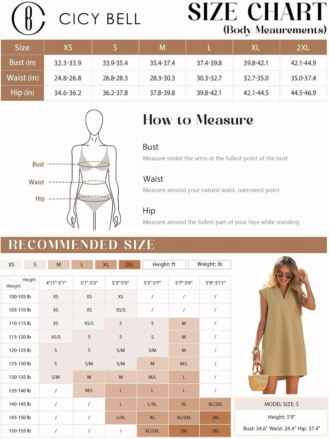 Cicy Bell Womens Summer Mini Dress Cap Sleeve Collared V Neck Casual Ribbed A Line Tunic Shirt Dresses
