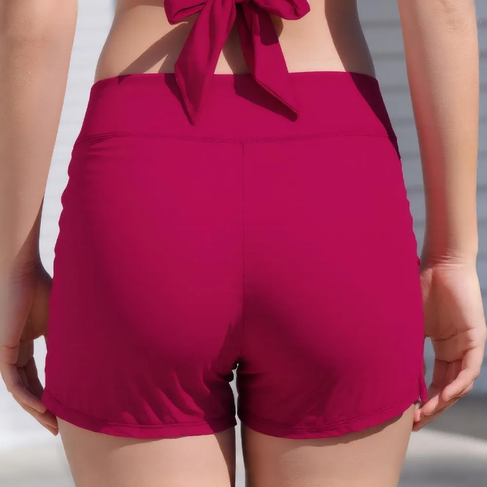 COCOPEAR Period High Waisted Swim Shorts Women with Liner Leakproof Women's Board Shorts for Teens, Girls, Women