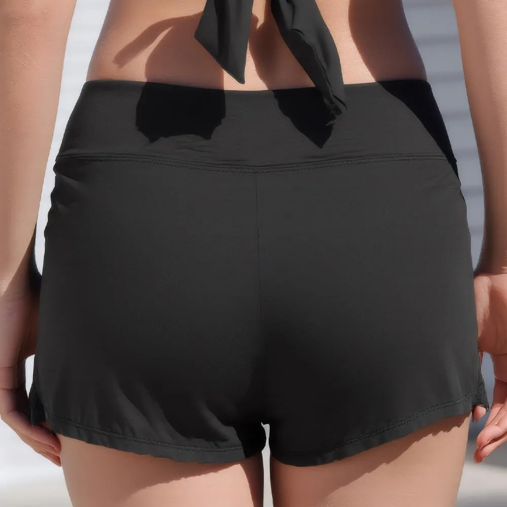 COCOPEAR Period High Waisted Swim Shorts Women with Liner Leakproof Women's Board Shorts for Teens, Girls, Women