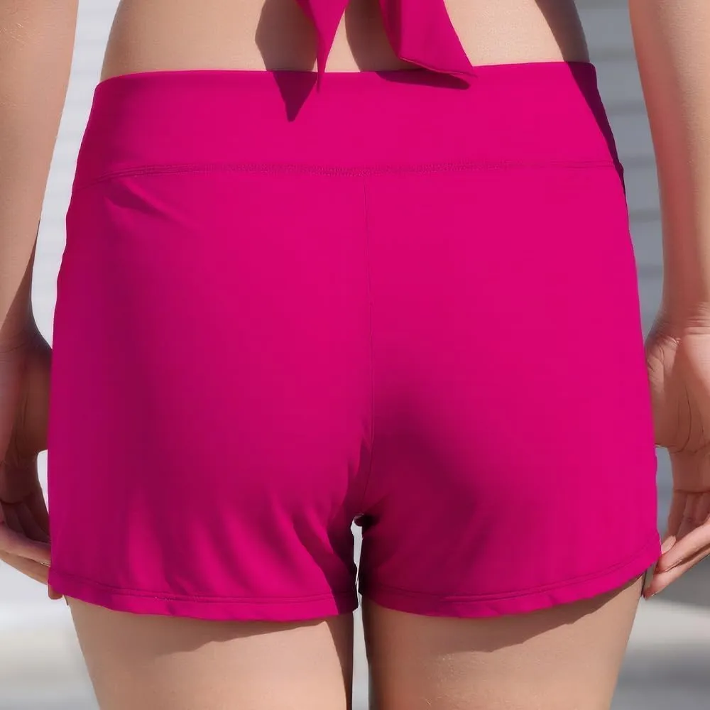 COCOPEAR Period High Waisted Swim Shorts Women with Liner Leakproof Women's Board Shorts for Teens, Girls, Women