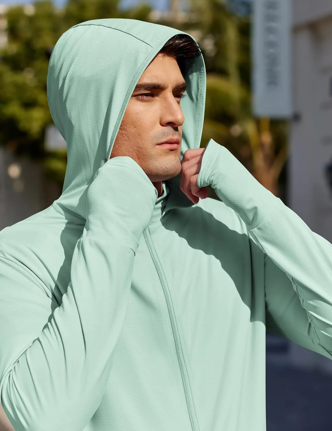 COOFANDY Men's UPF 50  Light Jacket Full Zip Sun Protection Hoodie Long Sleeve Sun Shirts UV Fishing Hiking Athletic Running
