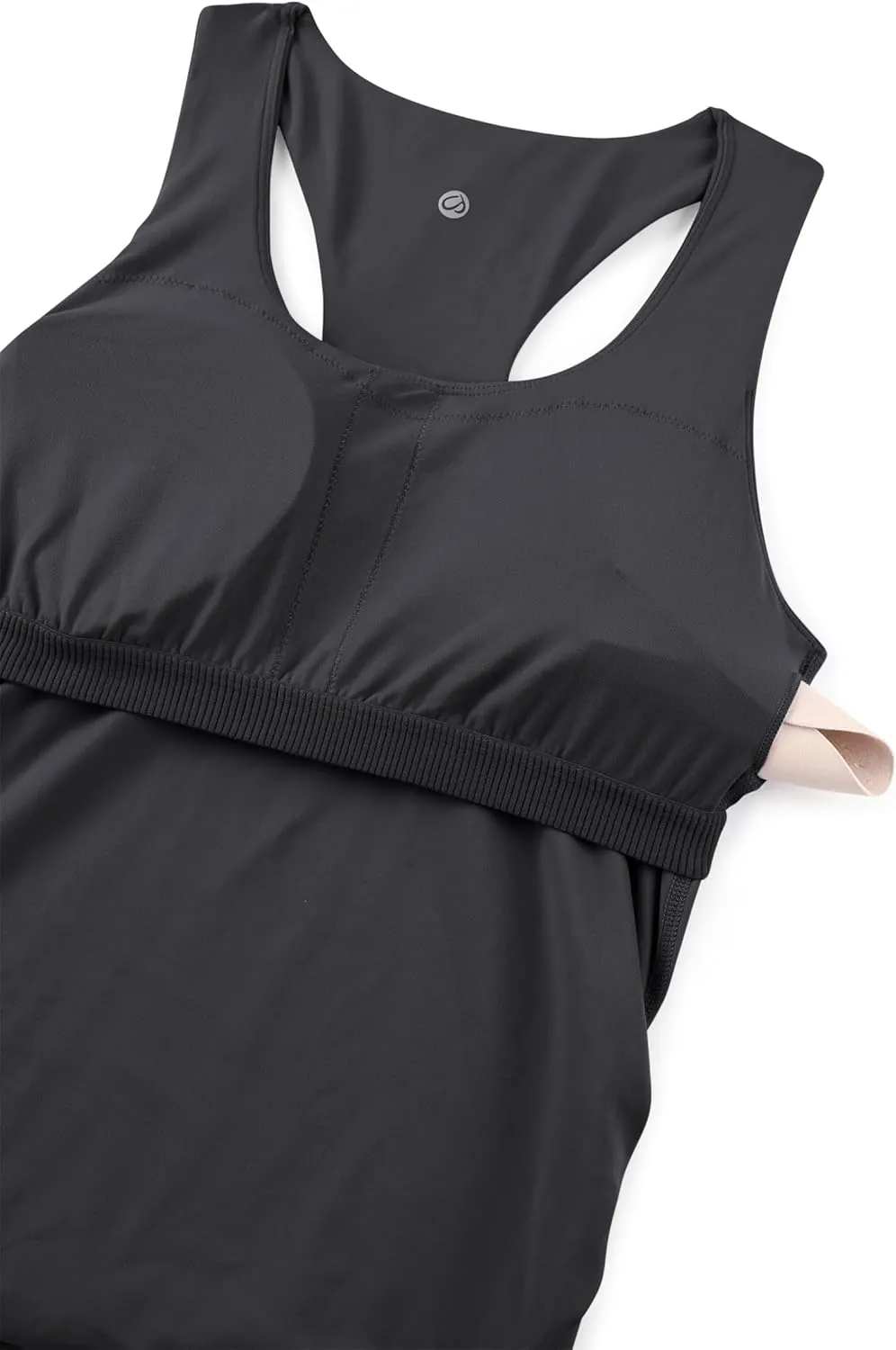 CRZ YOGA Butterluxe Womens Racerback Maternity Tank Tops Ruched Sleeveless Pregnancy Yoga Tee with Built in Bra Workout Shirt