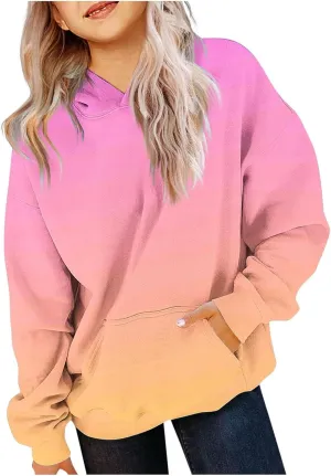 Cute Hoodies for Teen Girls Trendy Preppy Hoodies Y2k Sweatshirts Oversized Long Sleeve Shirts Casual Tie-Dye Outfits