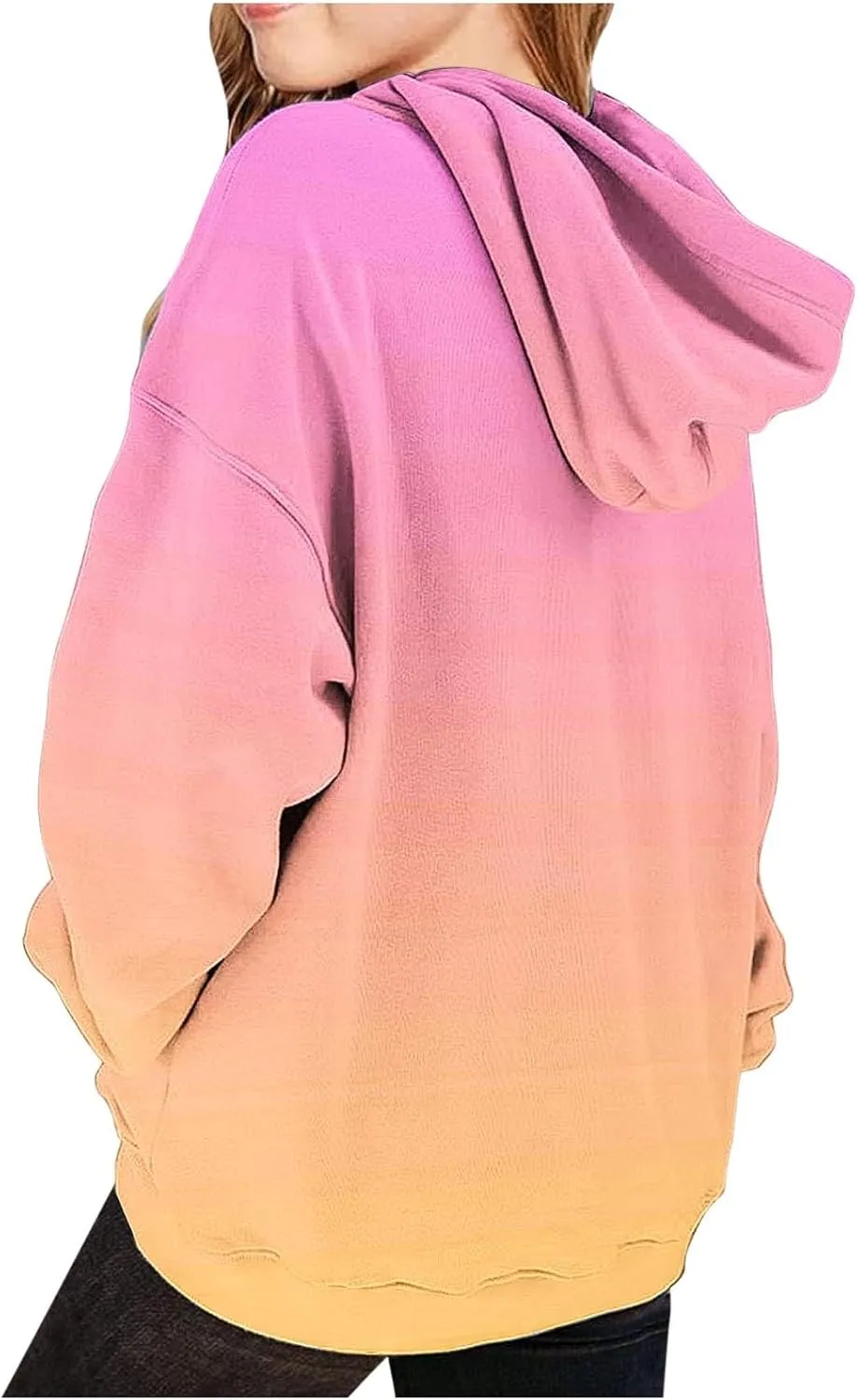 Cute Hoodies for Teen Girls Trendy Preppy Hoodies Y2k Sweatshirts Oversized Long Sleeve Shirts Casual Tie-Dye Outfits