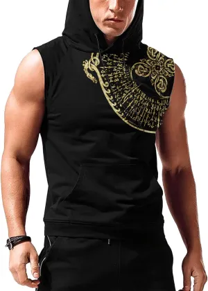 Desantiago Workout Hooded Tank Tops Sports Training Sleeveless Gym Hoodies Bodybuilding Cut Off Muscle Shirts