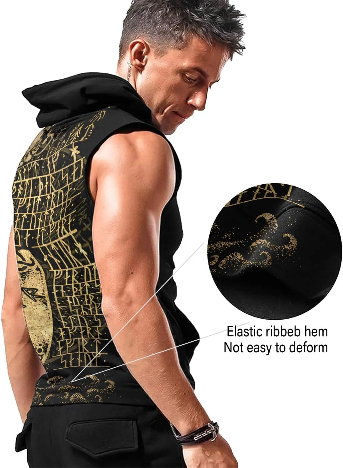 Desantiago Workout Hooded Tank Tops Sports Training Sleeveless Gym Hoodies Bodybuilding Cut Off Muscle Shirts