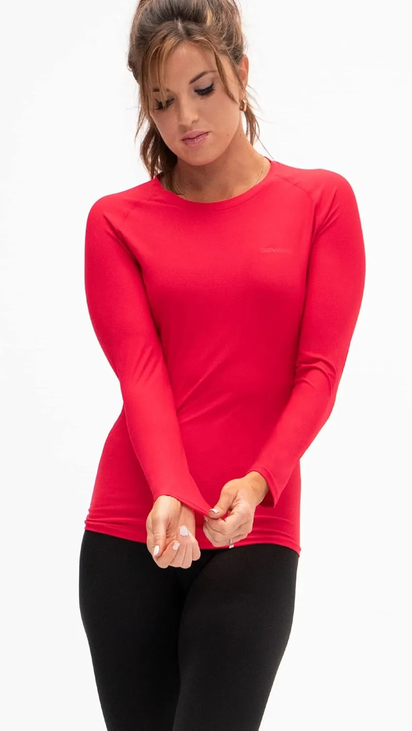DEVOPS 3 Pack Women's Compression Shirt Dry Fit Long Sleeve Running Athletic T-Shirt Workout Tops