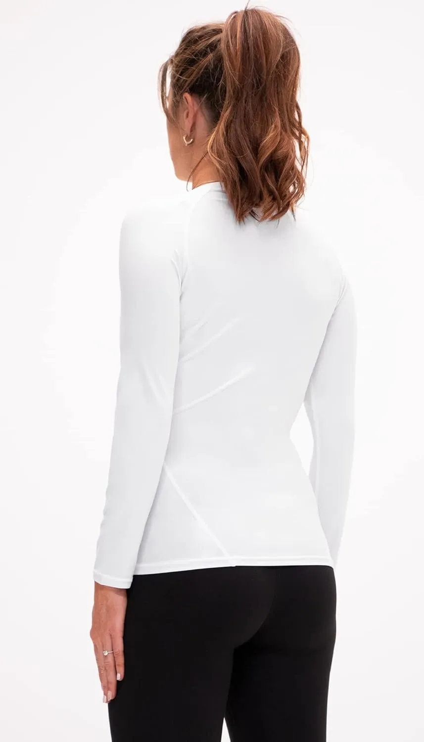 DEVOPS 3 Pack Women's Compression Shirt Dry Fit Long Sleeve Running Athletic T-Shirt Workout Tops