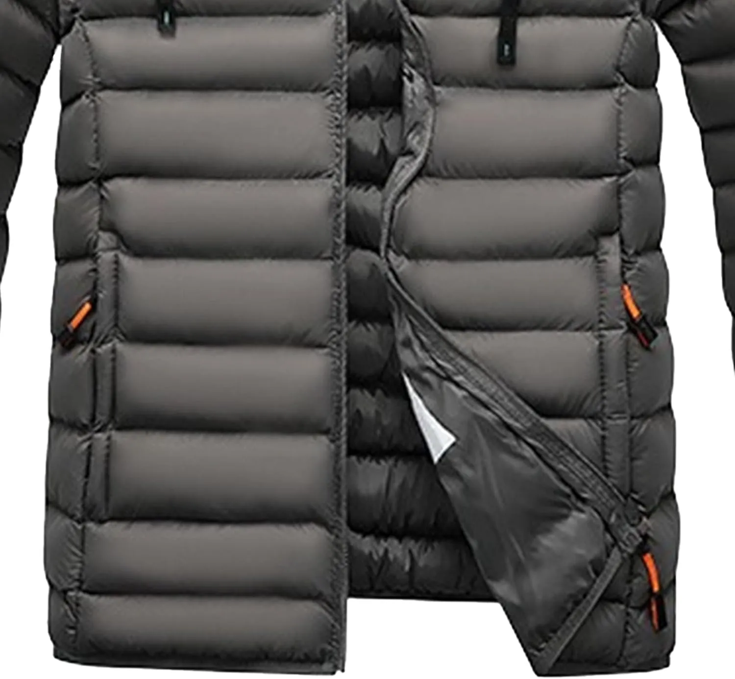 DGHM-JLMY Men's Lightweight Winter Slim Fit Hood Down Jacket Full Zip Puffer Quilted Hooded Pocket Zip Warm Thicken Coat Hood