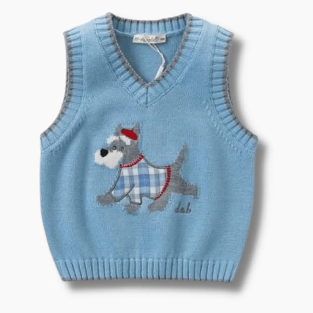Dog Print Knit Sweater Vest