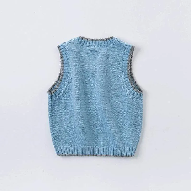Dog Print Knit Sweater Vest
